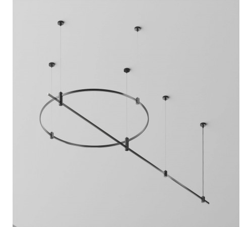 Основание круглое+прямое  на тросовых подвесах Hang для трековых светильников Maytoni Technical Flarity TFC-Flar-H05-B