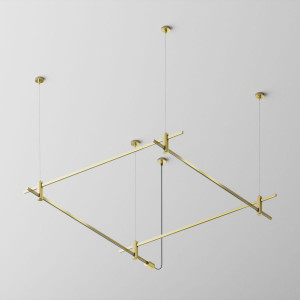 Основание квадратное двухуровневое на тросовых подвесах Hang для трековых светильников Maytoni Technical Flarity TFC-Flar-H08-BS