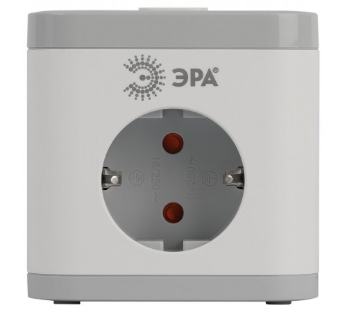 Сетевой фильтр ЭРА CUBE-3es-1,5m-4USB-W куб с заземлением с выключателем 3 розетки+4xUSBA+C 1,5м 16А белый Б0069073