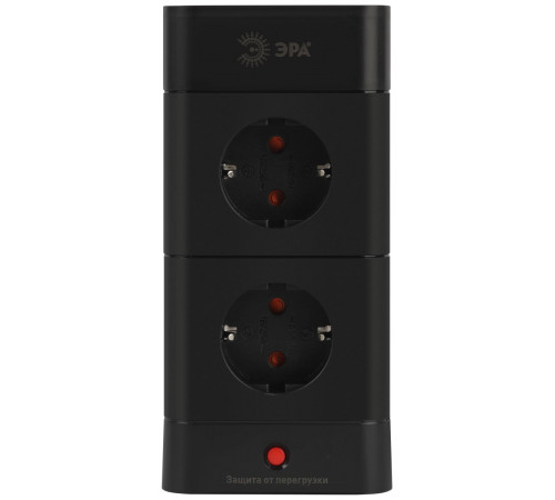 Сетевой фильтр ЭРА TWR-8es-1,5m-4USB-B башня с защитой заземлением с выключателем 8 розеток+4xUSBA+C 1,5м 16А черный Б0069072