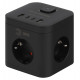 Сетевой фильтр ЭРА CUBE-3es-1,5m-4USB-B куб с заземлением с выключателем 3 розетки+4xUSBA+C 1,5м 16А черный Б0069074