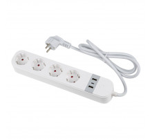 Умный сетевой фильтр Uniel UL-00011386 Wi-Fi. 1.8м Пвс 3х1.5. 4 гнезда. с-з. 2USB+Type-C 5В 3A 16A 3680Вт P-GCL4-1,8 A201/UC/WF WHITE