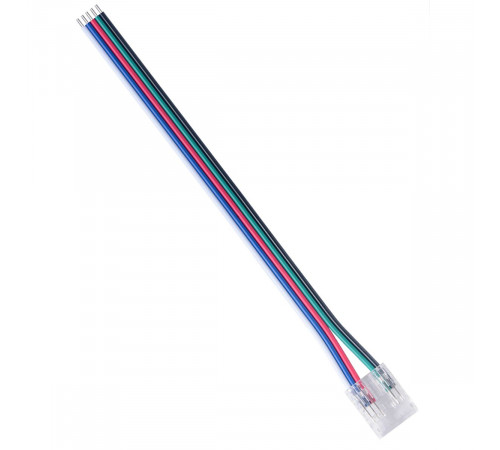 Коннектор прокалывающий 5 pin для подключения RGBW LED ленты 12мм, тип COB длина провода 150мм Apeyron 09-162