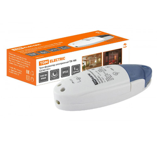 Трансформатор электронный диммируемый TDM Electric 12V 35-105W IP33 8,75A ТЭ-105 SQ0360-0011 Трансформатор электронный диммируемый TDM Electric 12V 35-105W IP33 8,75A ТЭ-105 SQ0360-0011