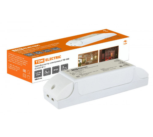 Трансформатор электронный диммируемый TDM Electric 12V 50-150W IP33 12,5A ТЭ-150 SQ0360-0012 Трансформатор электронный диммируемый TDM Electric 12V 50-150W IP33 12,5A ТЭ-150 SQ0360-0012