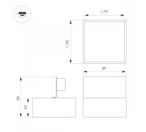 Светильник грильято влагозащищенный Arlight DL-GRIGLIATO-S90x90-6W Day4000 (Белый, 90 deg, 230V) (IP54 Металл) 059850