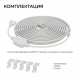 Комплект светодиодной ленты Apeyron 220В 10Вт/м, 600лм/м, 6500К (х/б), SMD2835, 120д/м, 13,5х7мм, 5м, IP65, с аксесcуарами (сетевой шнур, заглушка - 1шт, крепеж - 5шт) 10-142