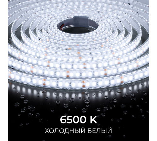 Светодиодная лента Apeyron 24В, 12 Вт/м, 1000 лм/м, 6500К, smd2835, 180 д/м, IP65, 5м 00-449