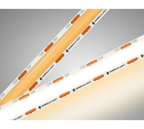 Светодиодная лента Ambrella Light Illumination COB 616Led/19W m/ 24V IP20 3000K/ 5m*12mm*2mm (2 конт.) GS4801