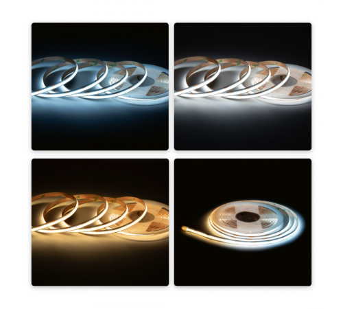 Светодиодная лента Apeyron 24В, 10 Вт/м, COB CCT, 560д/м, IP20, 900лм/м CRI 90+, 3000К+6500К 00-492