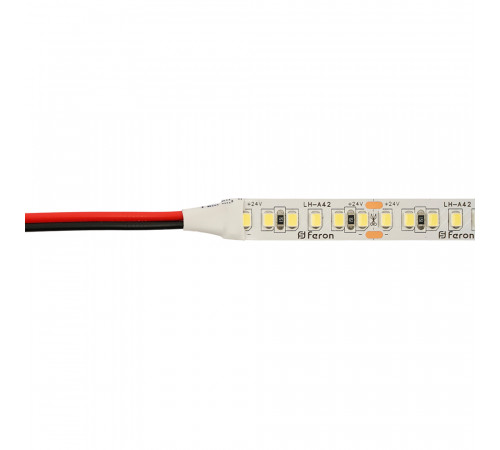 Светодиодная лента 24V Feron LS502, 180*SMD2835, 16W/m, IP20, 6000К (холодный белый) 53091