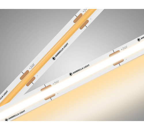 Светодиодная лента Ambrella Light Illumination COB 528Led/14W m/ 24V IP20 3000K/ 5m*10mm*2mm (2 конт.) GS4751