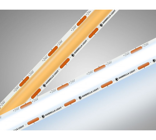 Светодиодная лента Ambrella Light Illumination COB 616Led/19W m/ 24V IP20 6500K/ 5m*12mm*2mm (2 конт.) GS4803