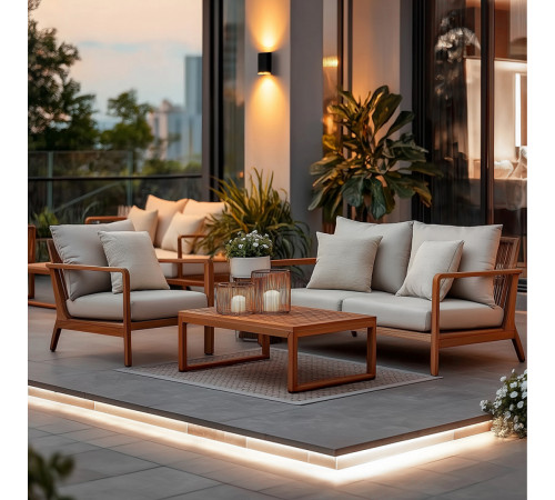 Комплект светодиодной ленты 220В 10Вт/м, 600лм/м, 4000К (д/б), SMD2835, 120д/м, 15м, IP65 10-144 (сетевой шнур, заглушка - 1шт, крепеж - 15шт)