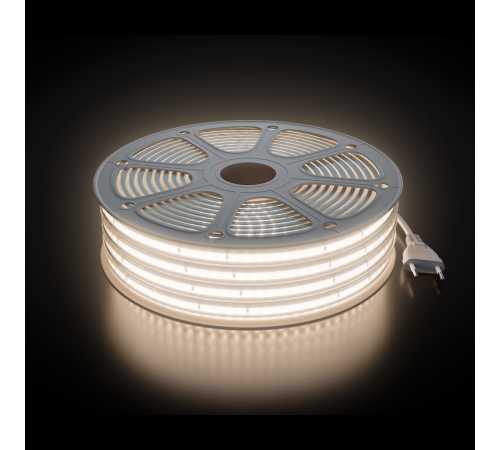 Комплект светодиодной ленты 220В 10Вт/м, 600лм/м, 4000К (д/б), SMD2835, 120д/м, 15м, IP65 10-144 (сетевой шнур, заглушка - 1шт, крепеж - 15шт)