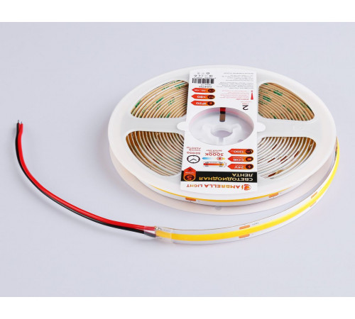 Светодиодная лента Ambrella Light Illumination COB 528Led/14W m/ 24V IP20 3000K/ 5m*10mm*2mm (2 конт.) GS4751