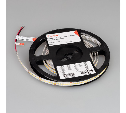 Светодиодная лента Arlight RT-A240-10mm 24V Day4000 (22 W/m, IP20, 5m) (высок.эфф.150 лм/Вт) 036213(1)