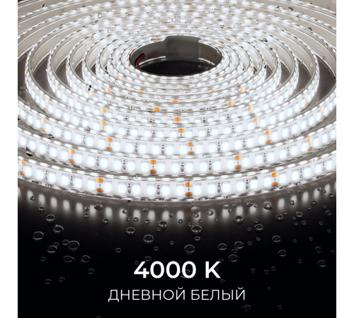 Светодиодная лента Apeyron 24В, 12 Вт/м, 1000 лм/м, 4000К, smd2835, 180 д/м, IP65, 5м 00-448