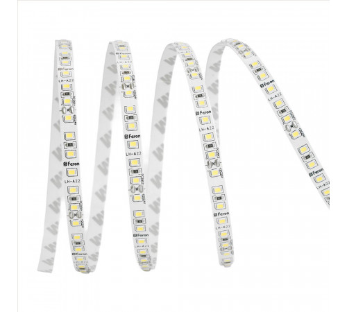 Светодиодная лента 24V Feron LS501, 120*SMD2835, 11W/m, IP20, 6000К (холодный белый) 53088