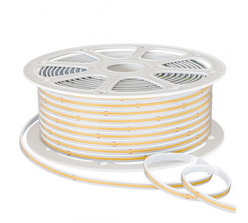 Светодиодная лента Apeyron 220В COB 9Вт/м 3000К 50м IP65 10-110 Светодиодная лента Apeyron 220В COB 9Вт/м 3000К 50м IP65 10-110