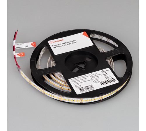 Светодиодная лента Arlight RT-A240-10mm 24V Warm2400 (22 W/m, IP20, 2835, 5m) 055992