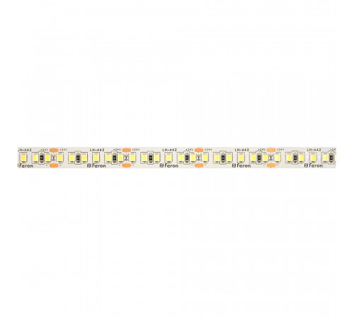Светодиодная лента 24V Feron LS502, 180*SMD2835, 16W/m, IP20, 3000К (теплый белый) 53089