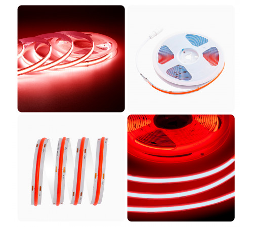 Светодиодная лента Apeyron 3м, 24В, 14Вт/м, COB, 512д/м, IP20 Красный 209ОО