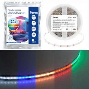 Светодиодная лента Feron LS537 784SMD(2110) 19Вт/м 24V RGB+6000К IP20 53335