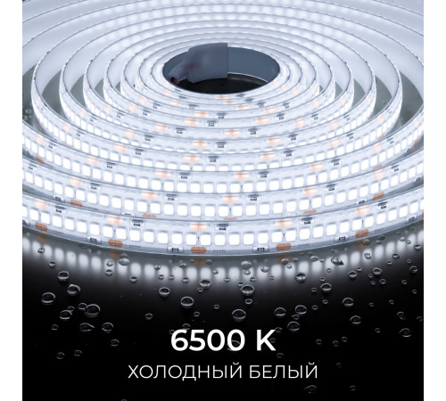 Светодиодная лента Apeyron 24В, 14,4 Вт/м, 1200 лм/м, 6500К, smd2835, 240 д/м, IP65, 5м 00-505