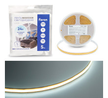 Светодиодная лента Feron LS536 24V 720*COB 10W/m IP20 6500К 53095