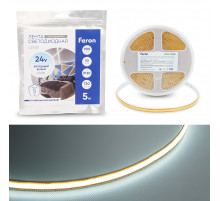 Светодиодная лента Feron LS536 24V 720*COB 10W/m IP20 6500К 53095
