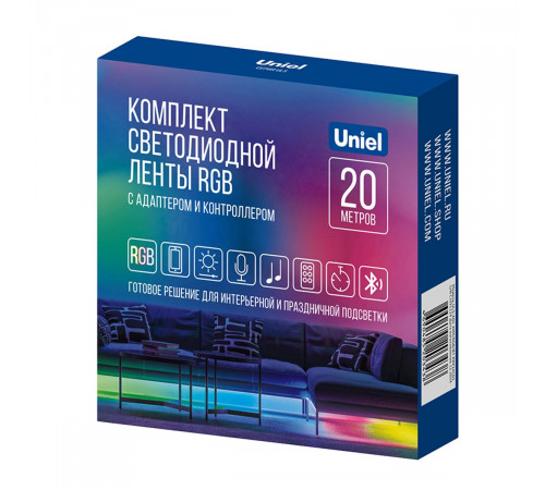Светодиодная лента (комплект) Uniel ULS-A01 20M/RGB/BT RRP24C01 UL-00012816