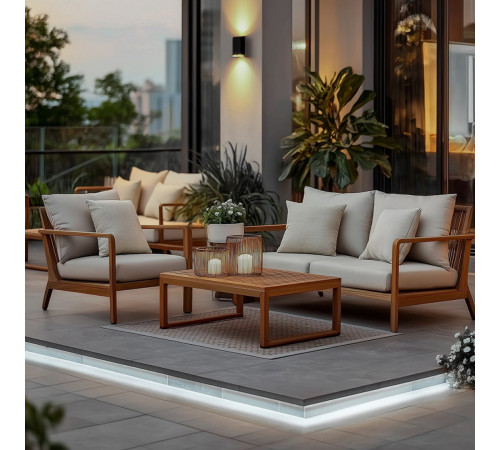 Комплект светодиодной ленты Apeyron 220В 10Вт/м, 600лм/м, 6500К (х/б), SMD2835, 120д/м, 15м, IP65 (сетевой шнур, заглушка - 1шт, крепеж - 15шт)