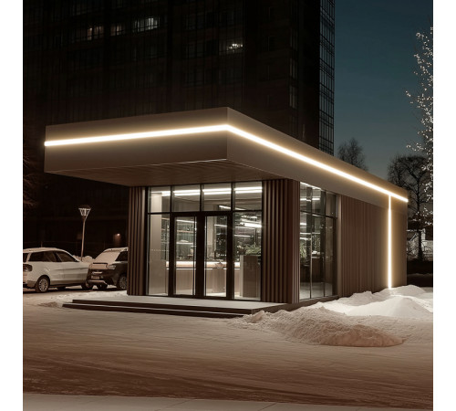 Комплект светодиодной ленты Apeyron 220В 10Вт/м, 600лм/м, 4000К (д/б), SMD2835, 120д/м, 13,5х7мм, 5м, IP65, с аксесcуарами (сетевой шнур, заглушка - 1шт, крепеж - 5шт) 10-141