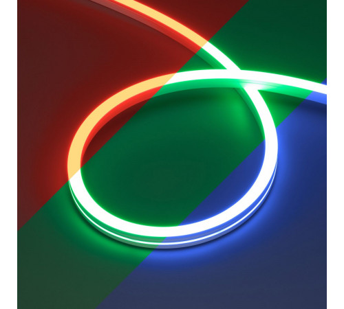 Светодиодная лента герметичная Arlight MOONLIGHT-PRO-SIDE-X360-12x17mm 24V RGB (12 W/m, IP67, 10m, wire x2) (Вывод боковой) 055317