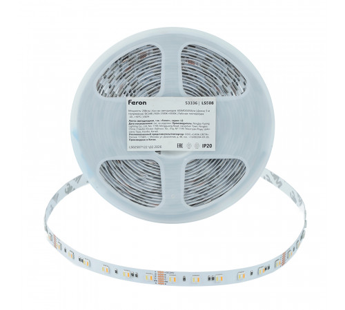 Лента светодиодная 24V Feron LS508, 60*SMD5050, 20W/m, IP20, RGB+2300К+6500K 53336