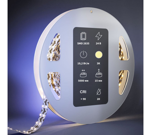 Светодиодная лента Maytoni Ultra 24В 2835 19,2Вт/м 3000K 5м IP20 201226 Светодиодная лента Maytoni Ultra 24В 2835 19,2Вт/м 3000K 5м IP20 201226