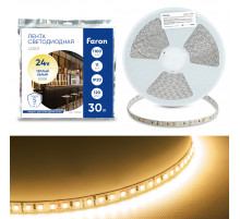 Светодиодная лента 24V Feron LS501, 120*SMD2835, 11W/m, IP20, 3000К (теплый белый) 53086