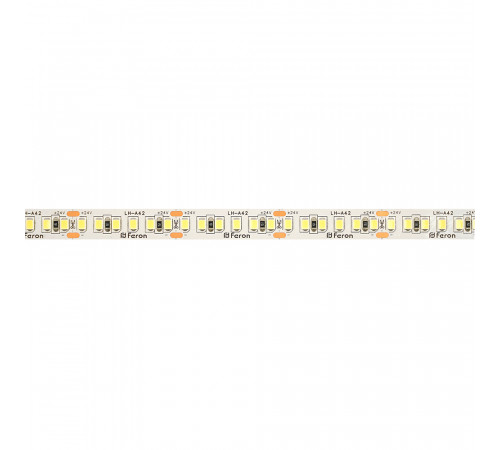 Светодиодная лента 24V Feron LS502, 180*SMD2835, 16W/m, IP20, 6000К (холодный белый) 53091