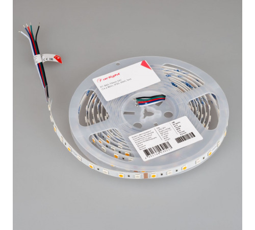 Светодиодная лента Arlight RT-B60-10mm 24V RGBW-Warm (14.4 W/m, IP20, 5m) (Открытый) 018327(3)