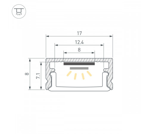 Набор для светодиодной подсветки Arlight ARL-KIT-SLIM-FC 24V Warm3000 (14 W/m, IP20, 2m) (Алюминий+пластик) 053439