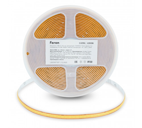 Светодиодная лента Feron LS536 24V 720*COB 10W/m IP20 4000К 53096