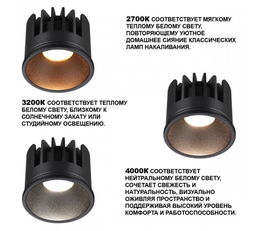 Светодиодный модуль с переключ. цв. температуры и мощности Novotech Diod Mod IP20 LED 6/8/10W 180-265V 2700К\3200К\4000К 359815