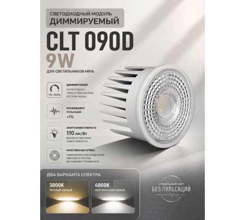 Светодиодный модуль Crystal Lux CLT 090D 9W 3000K WH