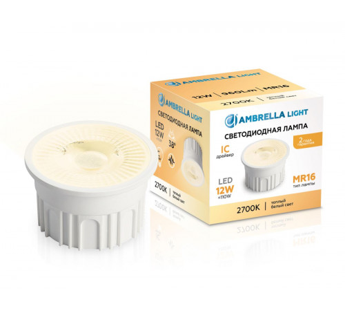 Светодиодный модуль Ambrella Light Bulbing LED MR16-PR 12W IC 2700K 220-240V 38° 212301