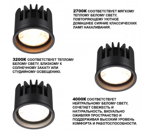 Светодиодный модуль с переключ. цв. температуры и мощности Novotech Diod Mod IP20 LED 6/8/10W 180-265V 2700К\3200К\4000К 359819