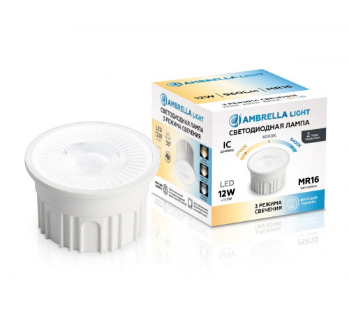 Светодиодный модуль Ambrella Light Bulbing LED MR16-PR 12W IC 220-240V 38° 6400K 4000K 2700K CCT Memory 212602