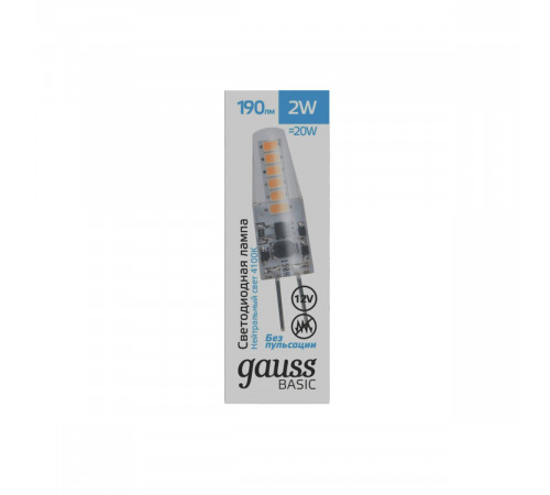 Светодиодная лампа Gauss Basic G4 2W 4100K 1159722 Светодиодная лампа Gauss Basic G4 2W 4100K 1159722