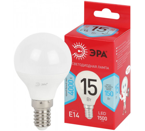 Лампа светодиодная Эра RED LINE LED P45-15W-840-E14 R 15Вт шар Б0070101