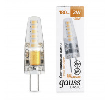 Светодиодная лампа Gauss Basic G4 2W 3000K 1159712
